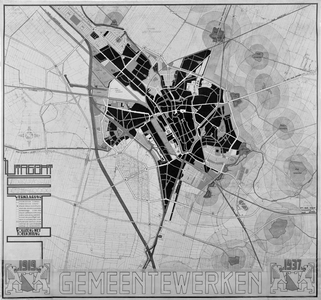 43411 Afbeelding van een kaart met wegenplan van Utrecht.